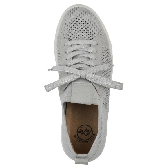 White Mountain Womens Uncut Knit Lace-Up Sneaker W36720 Light Gray 9M - Picture 13 of 14